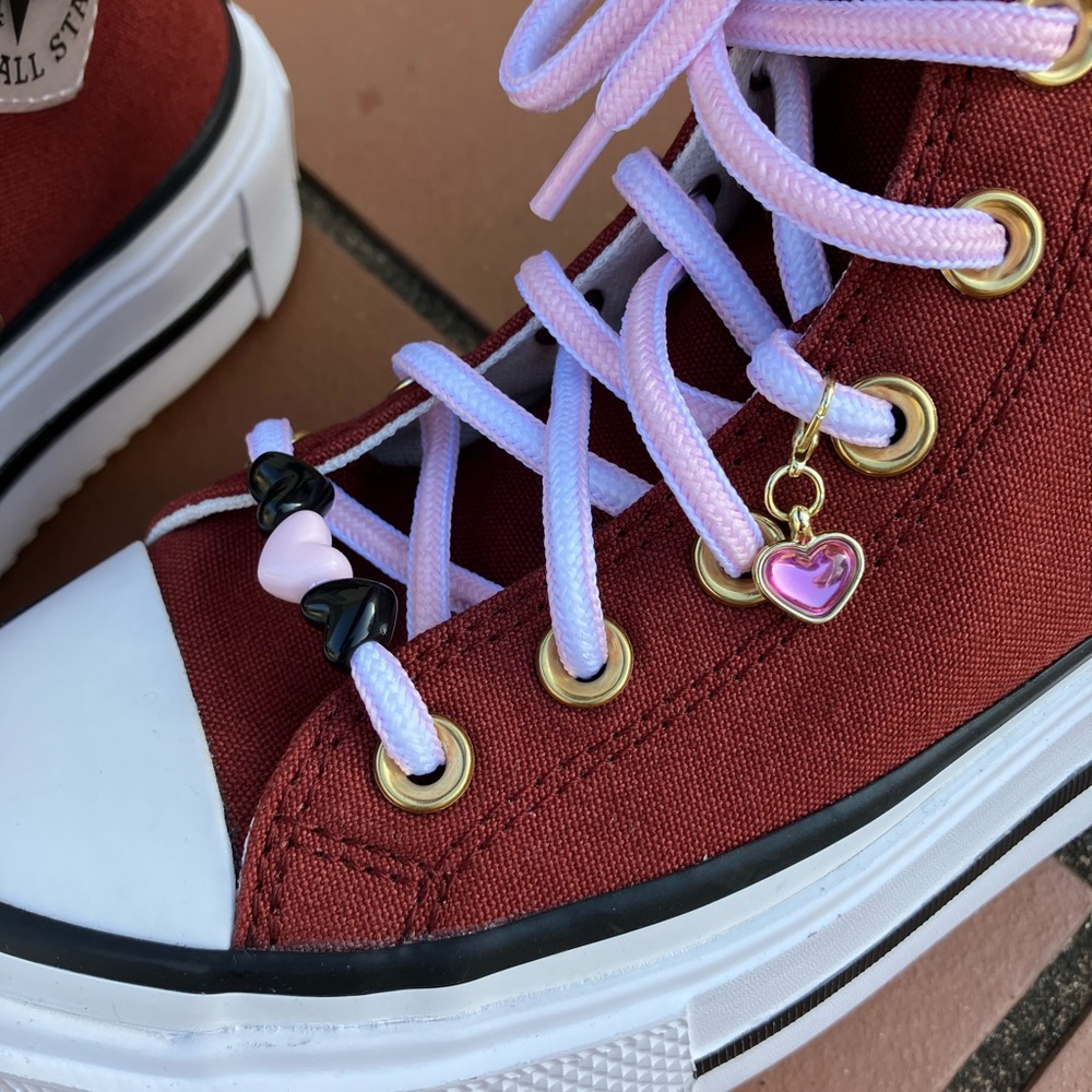 Chuck Taylor All Star Double Stack Platform Heart Charm size 6 - Picture 7 of 10